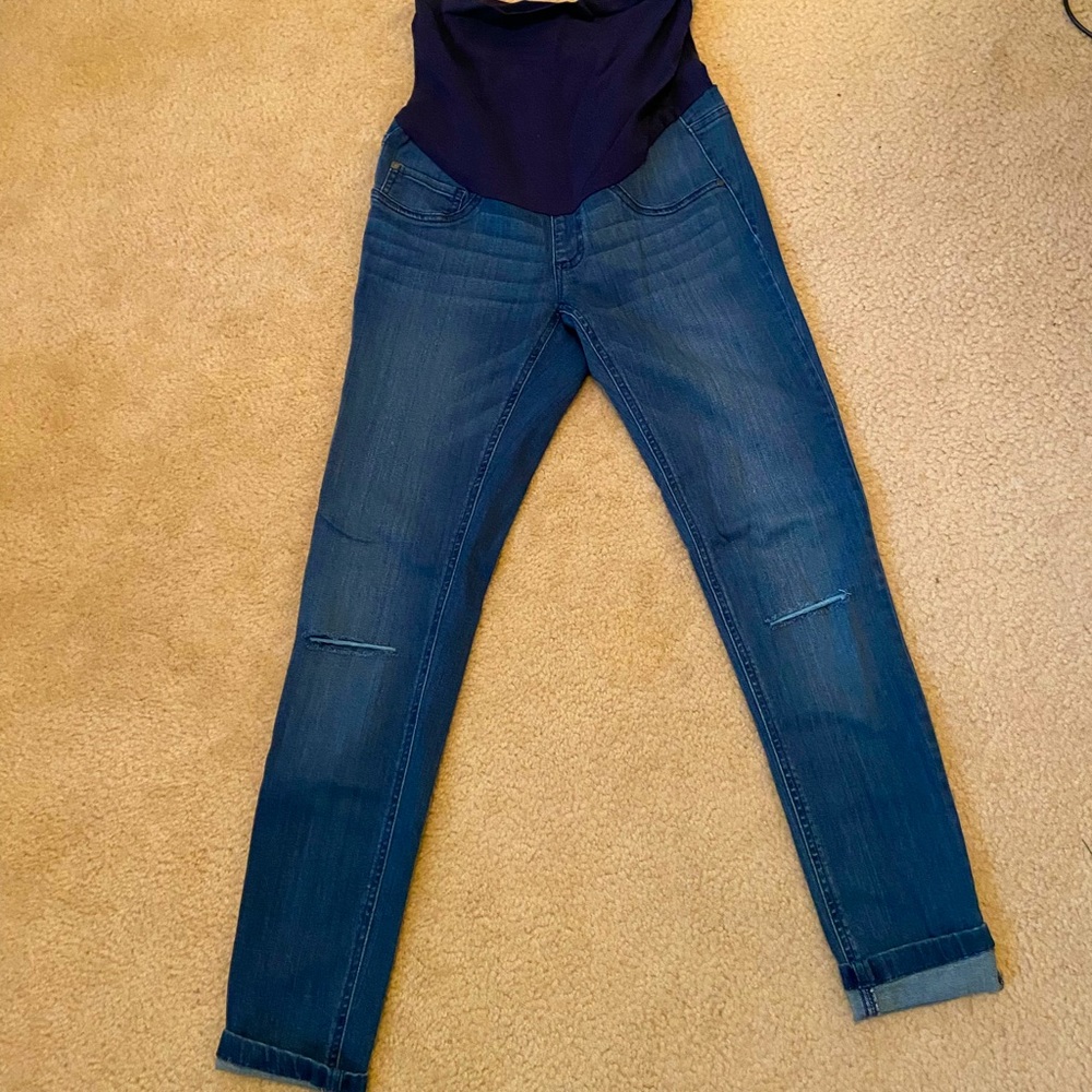 Boutique Distressed Maternity Jeans